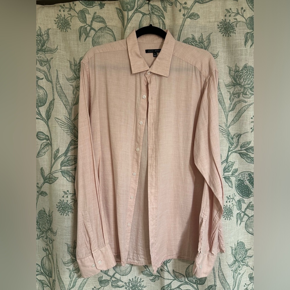 🌸 Robert Barakett Blush Pink Button-Up Shirt - Men’s Large 🌸